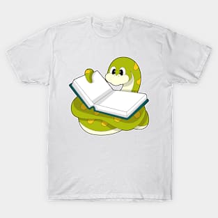 Snake at Reading with Book T-Shirt